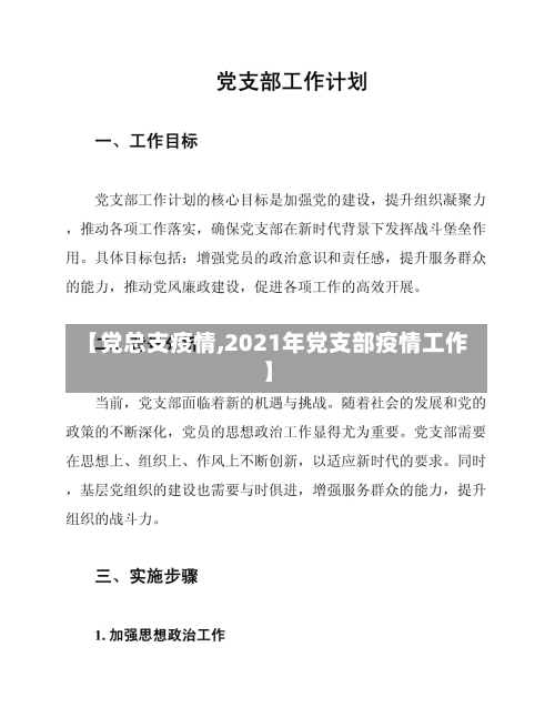【党总支疫情,2021年党支部疫情工作】